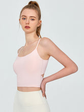 Women's vest with thin shoulder straps, sports and fitness top, yoga gathering bra, running training