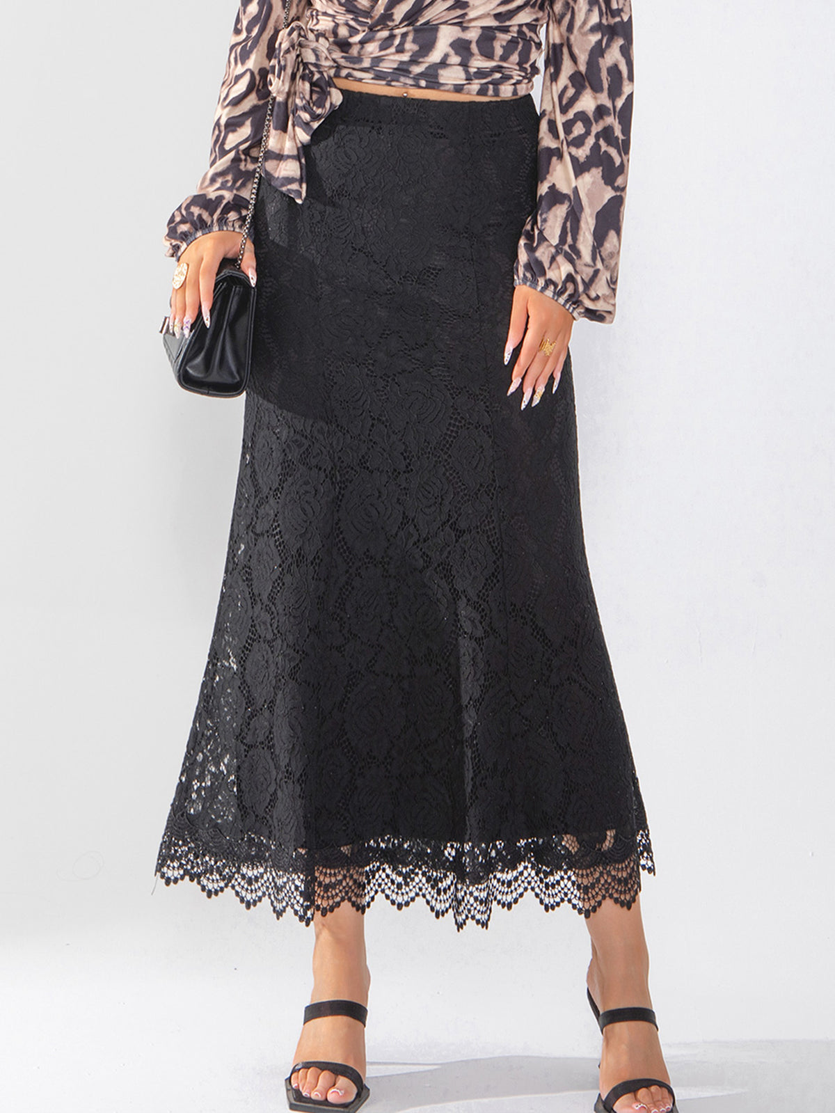 Women's  skirt with lace hollow out, classic and fashionable for going on vacation