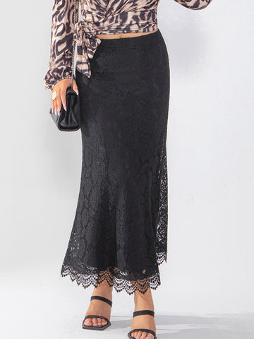 Women's  skirt with lace hollow out, classic and fashionable for going on vacation