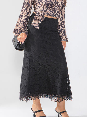 Women's  skirt with lace hollow out, classic and fashionable for going on vacation