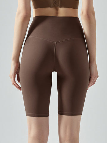 Women's tight shorts, high stretch yoga pants, fitness exercise, running