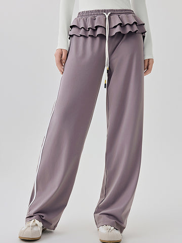 Women's vertical loose fit fitness casual pants straight leg wide leg pants