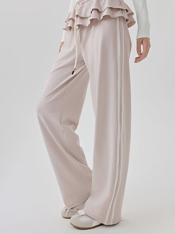 Women's vertical loose fit fitness casual pants straight leg wide leg pants