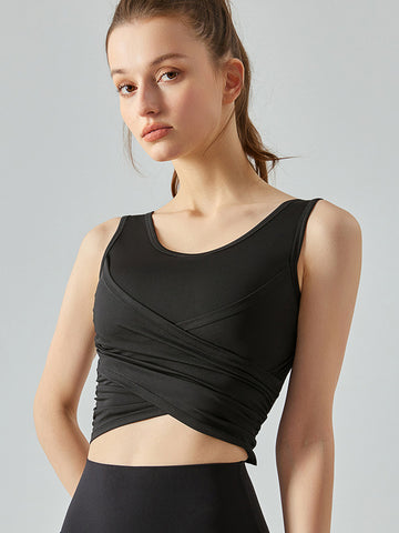 Women's vest short, sports and fitness top, yoga, running training