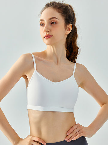 Women's vest, camisole, sports, fitness, yoga, seamless gathering, adjustable shoulder strap, fixed cup