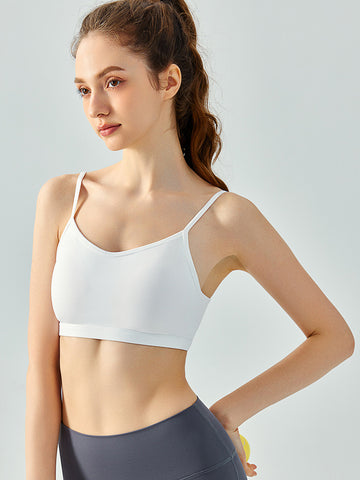 Women's vest, camisole, sports, fitness, yoga, seamless gathering, adjustable shoulder strap, fixed cup