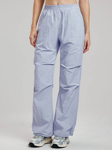 Women's pants with loose straight drawstring pockets for sports and leisure, outdoor hiking and mountaineering