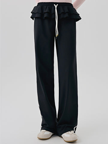 Women's vertical loose fit fitness casual pants straight leg wide leg pants