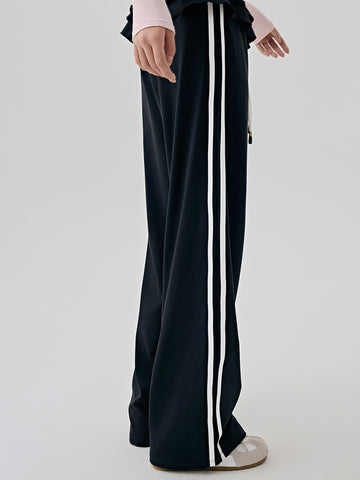 Women's vertical loose fit fitness casual pants straight leg wide leg pants