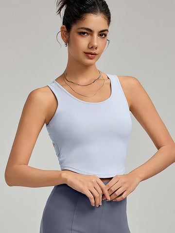 Women's vest , sports and fitness top, yoga gathering bra, running training