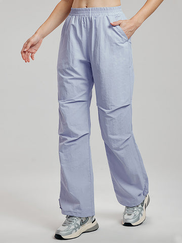 Women's pants with loose straight drawstring pockets for sports and leisure, outdoor hiking and mountaineering