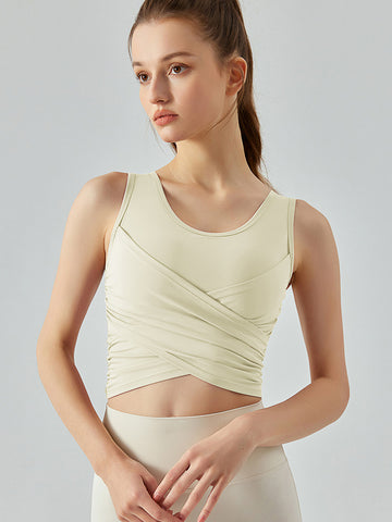 Women's vest short, sports and fitness top, yoga, running training