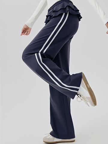 Women's vertical loose fit fitness casual pants straight leg wide leg pants