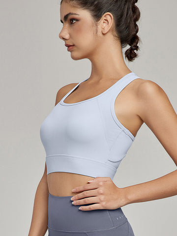 Women's vest, sports and fitness top, yoga gathering bra, running training