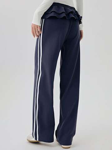 Women's vertical loose fit fitness casual pants straight leg wide leg pants