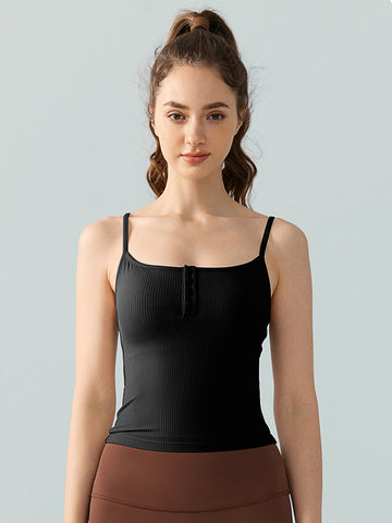 Women's vest with thin shoulder straps, sports and fitness top, yoga gathering bra, running training