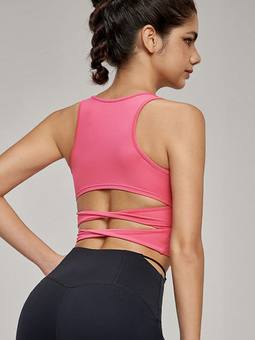 Women's vest , sports and fitness top, yoga gathering bra, running training