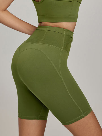 Women's tight shorts, high stretch yoga pants, fitness exercise, running