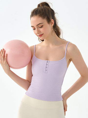 Women's vest with thin shoulder straps, sports and fitness top, yoga gathering bra, running training