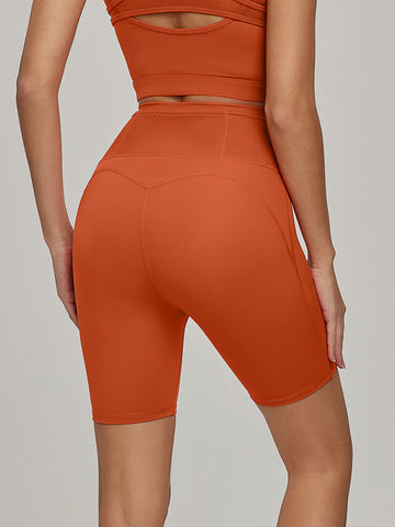 Women's tight shorts, high stretch yoga pants, fitness exercise, running