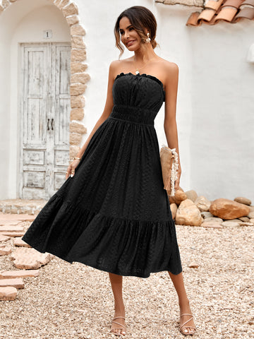 Women's dress, chest cinching and waist cinching, fashionable evening gown