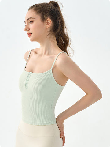 Women's vest with thin shoulder straps, sports and fitness top, yoga gathering bra, running training
